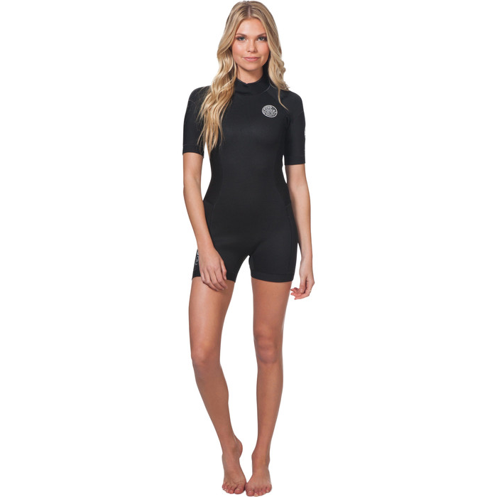 2022 Rip Curl Womens Dawn Patrol 2mm Back Zip Shorty Wetsuit Black